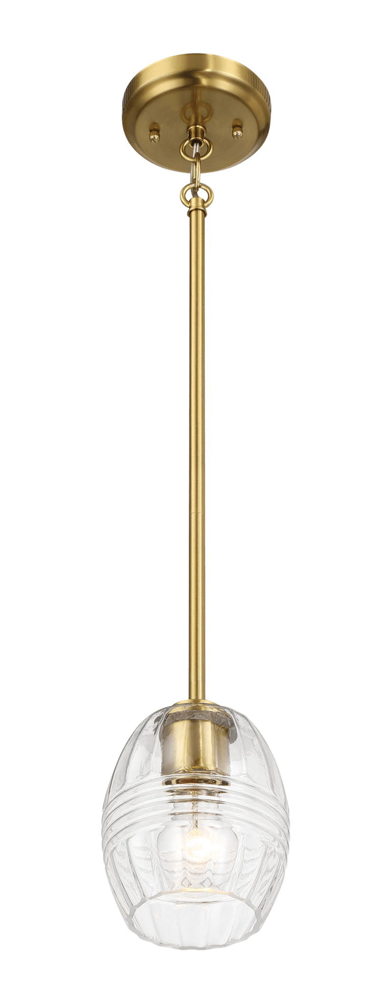 Vista - Single Pendant Chain Hanging Light - Clear / Gold