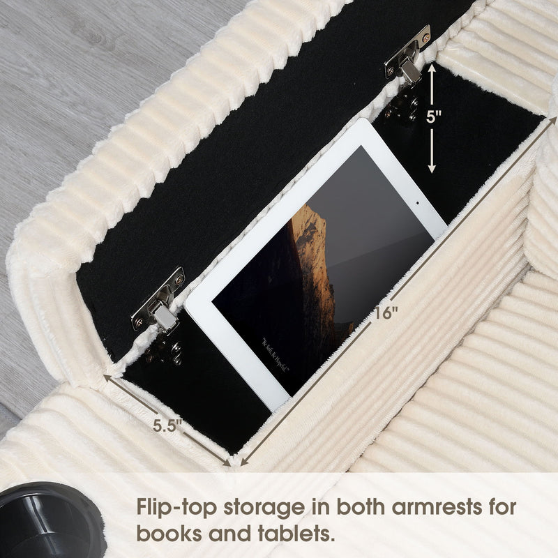 Convertible L Shaped Sectional Corner Couch With Armrest Storage Cup Holders USB Charger, Irregular Corner Oversized Comfy Modular Sofa