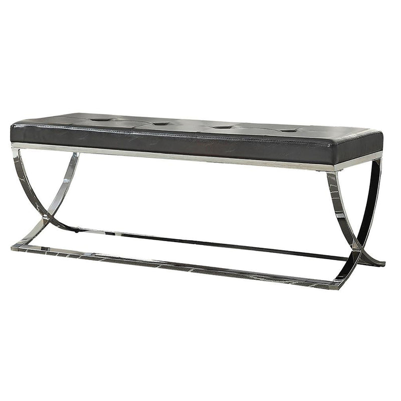 Curve Leg Bench With Upholstery - Black