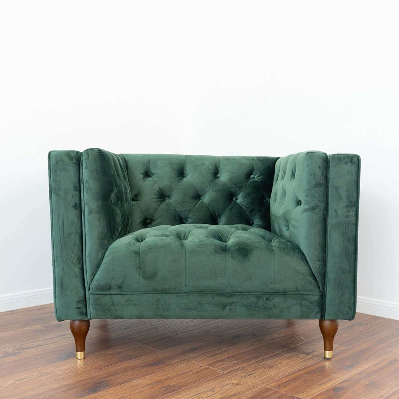 Evelyn - Mid-Century Modern Tufted Back Lounge Chair