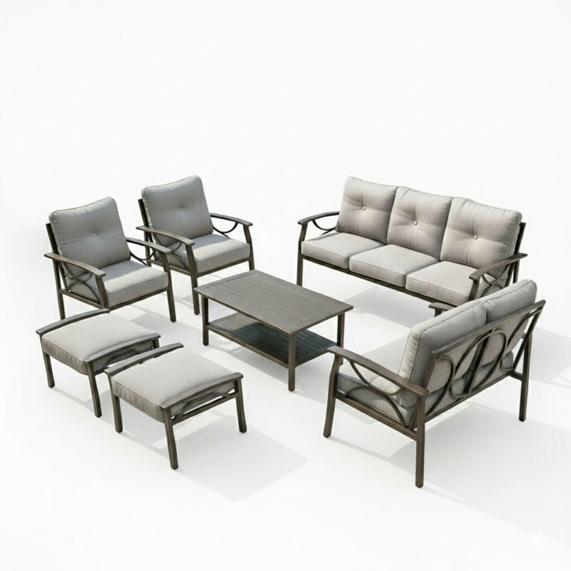 Patio Furniture Set With Coffee Table And Cushions For Backyard