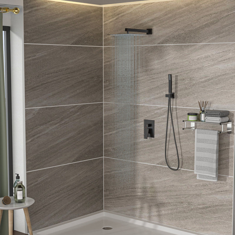 Dual Shower Head 10" Wall Mounted Square Shower System