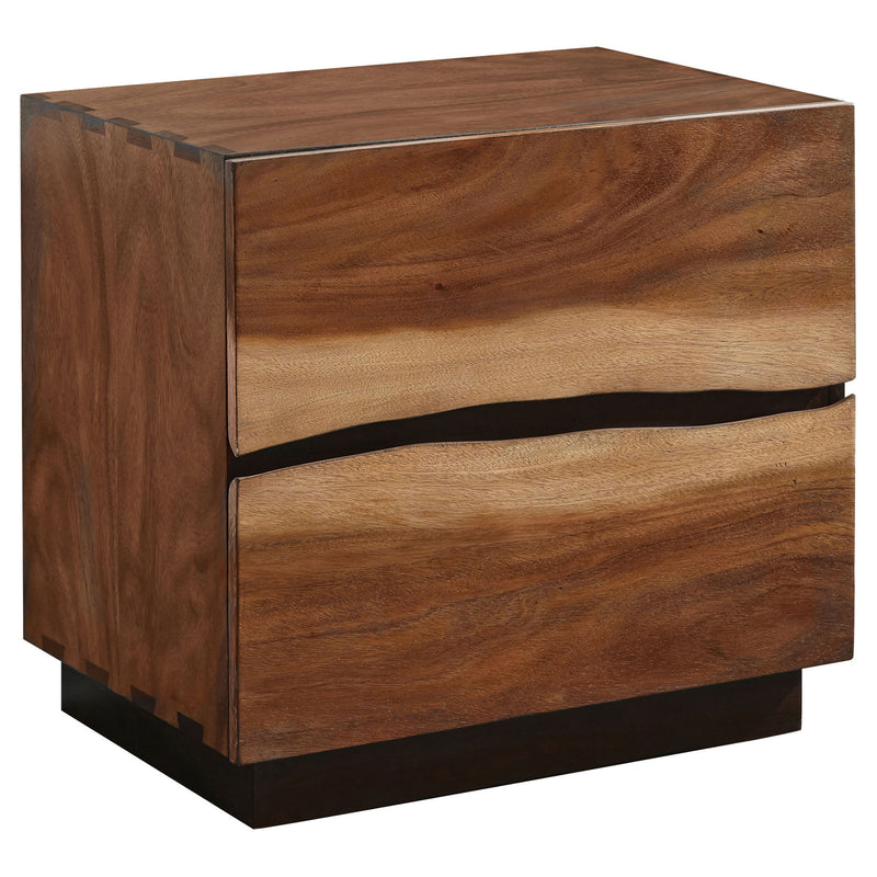 2 Drawer Nightstand With Drawer - Brown
