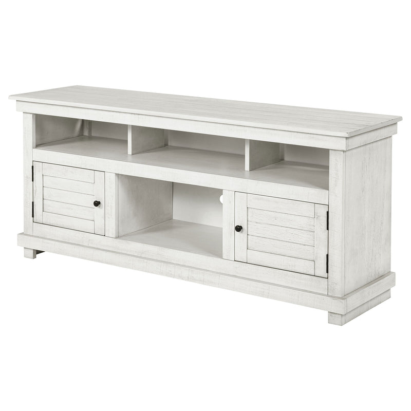 Castleton - TV Stand Media Console With Open Shelves And Storage Compartments - Antique White