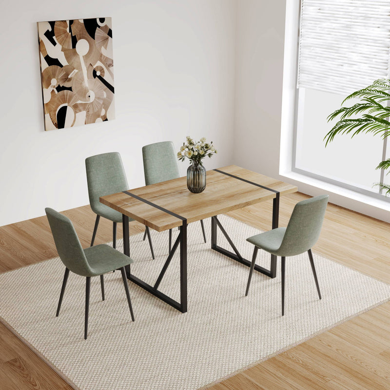 Modern Dining Table With Metal Legs For 4 - 6 Person