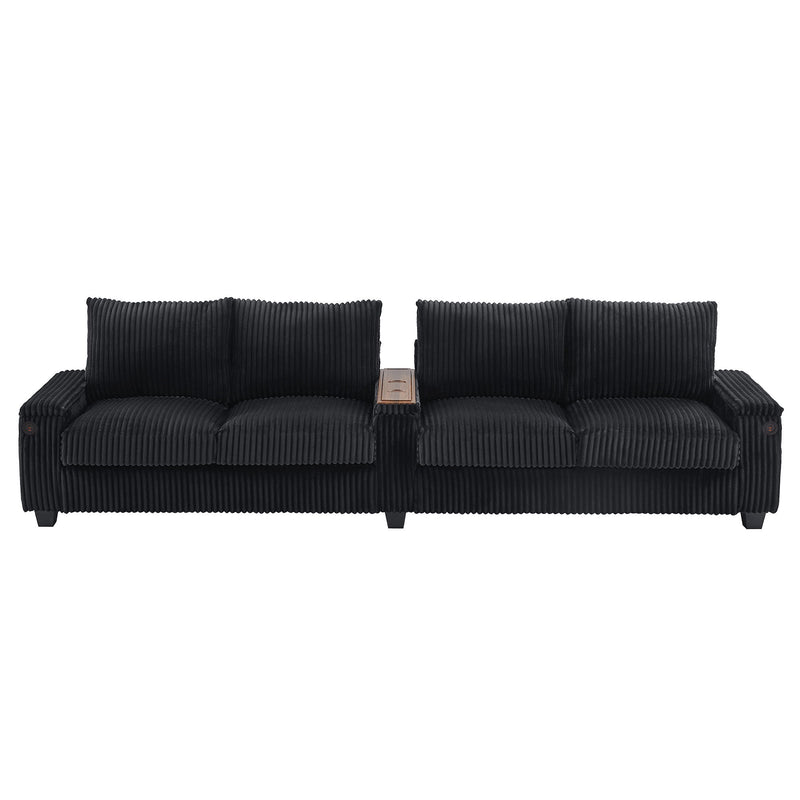 Modern 4 Seater Sofa Couch With USB Ports And Hidden Storage