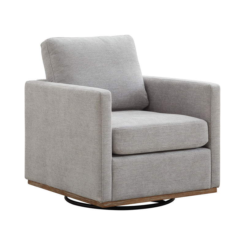 Modern Square Upholstered Swivel Accent Chair With Metal Base