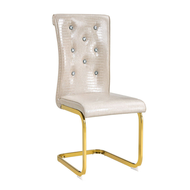 Elegant Design Alligator Skin Upholstered Dining Chairs