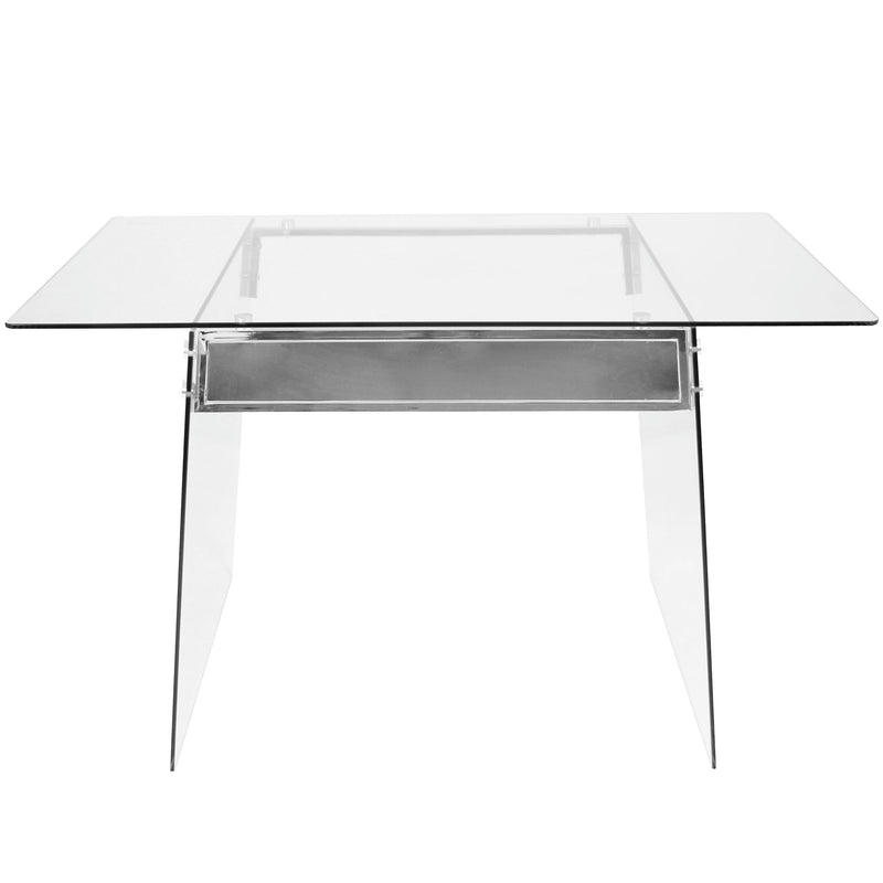 Glacier - Contemporary Desk - Clear / Chrome