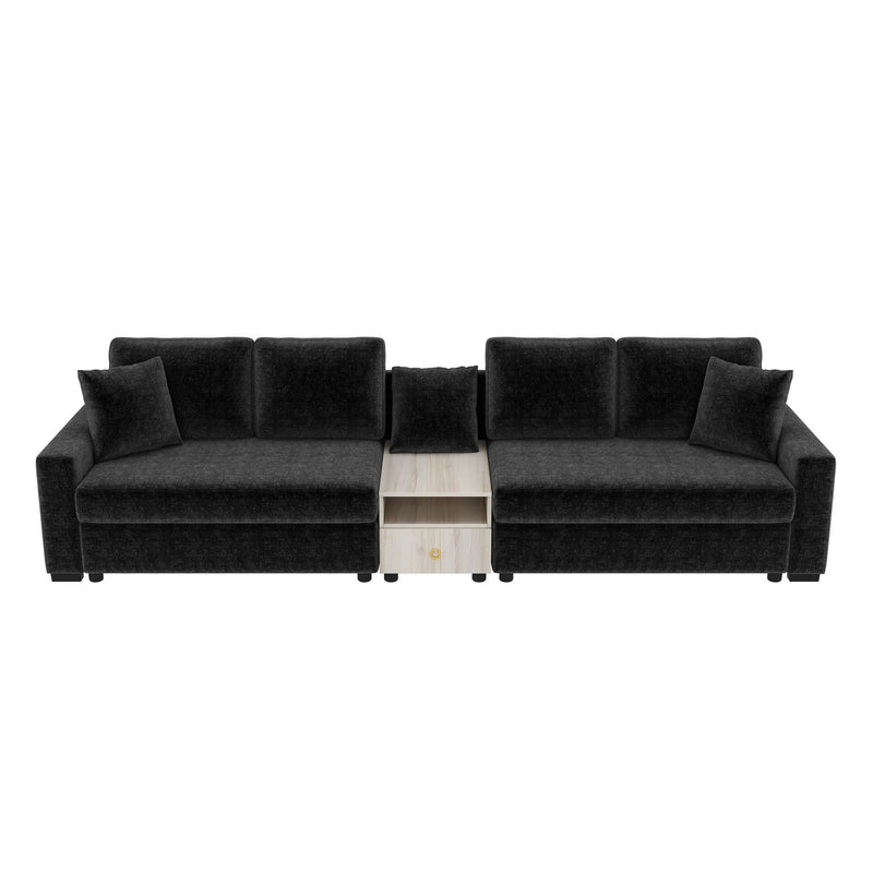 Modular Sofa Couch With Storage Armrest And Center Console