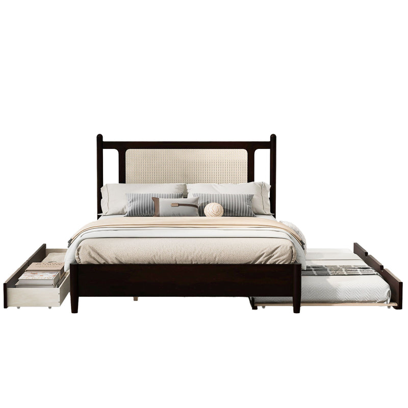 Platform Bed With 2 Big Drawers & Trundle