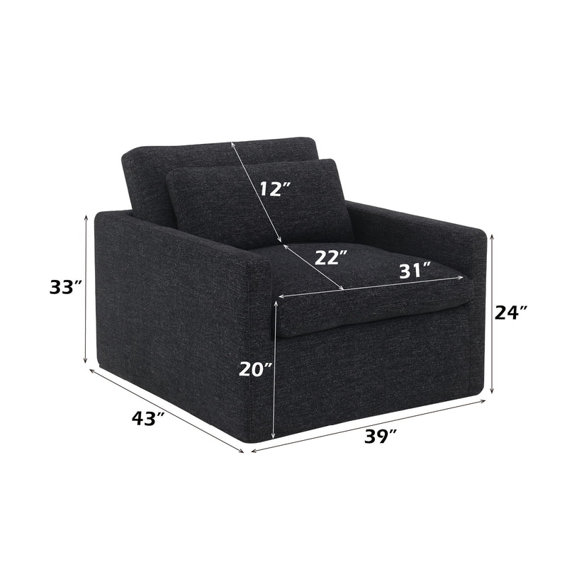 Naveen - Swivel Chair With 1 Toss Pillow