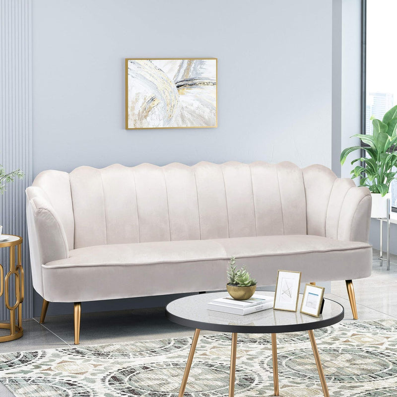 Modern Glam 3 Seater Sofa With Texture