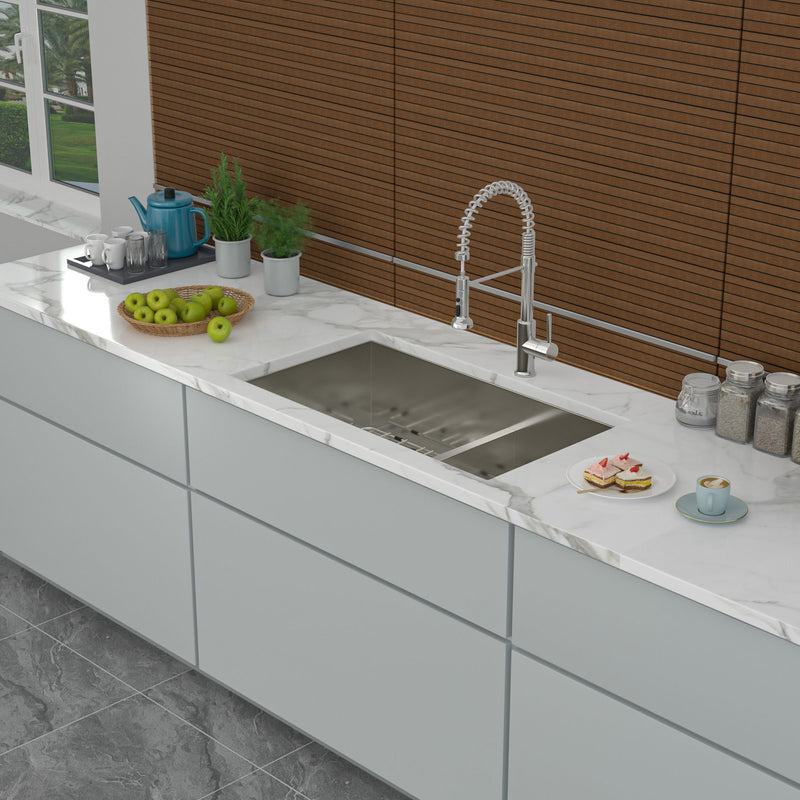 Modern Double Bowl Undermount Sink Design With 10" Deep Basins