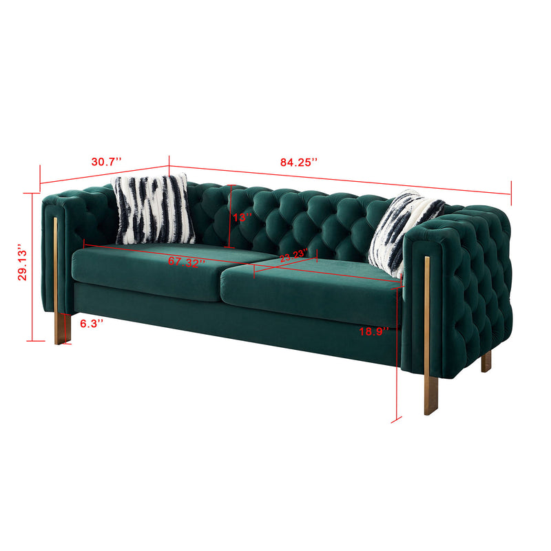 Chesterfield - Modern Tufted Living Room Sofa, 84.25''W Couch