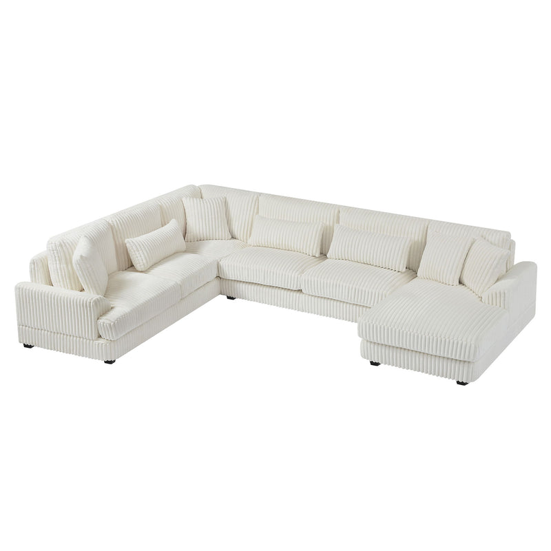 Oversized Sectional Sofa U - Shaped Sofa Couch Modern Sofa Upholstered In Soft With A Chaise Lounge For Living Room