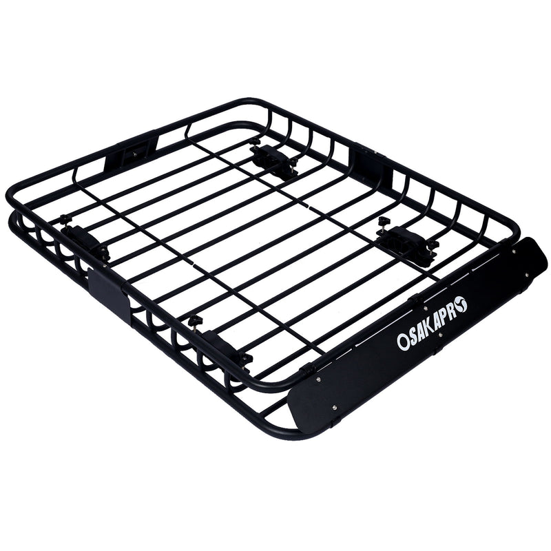 Motoring Rooftop Cargo Carrier Basket Steel, Universal Fit Roof Rack