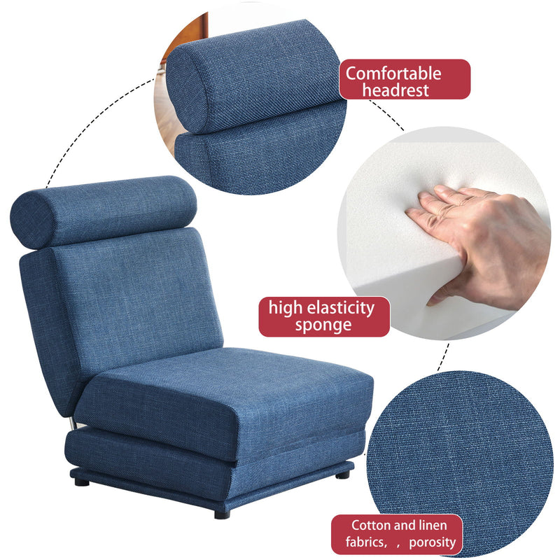 Foldable Single Chair Sofa Bed With Pillow, Easy To Store, Breathable And Wearable