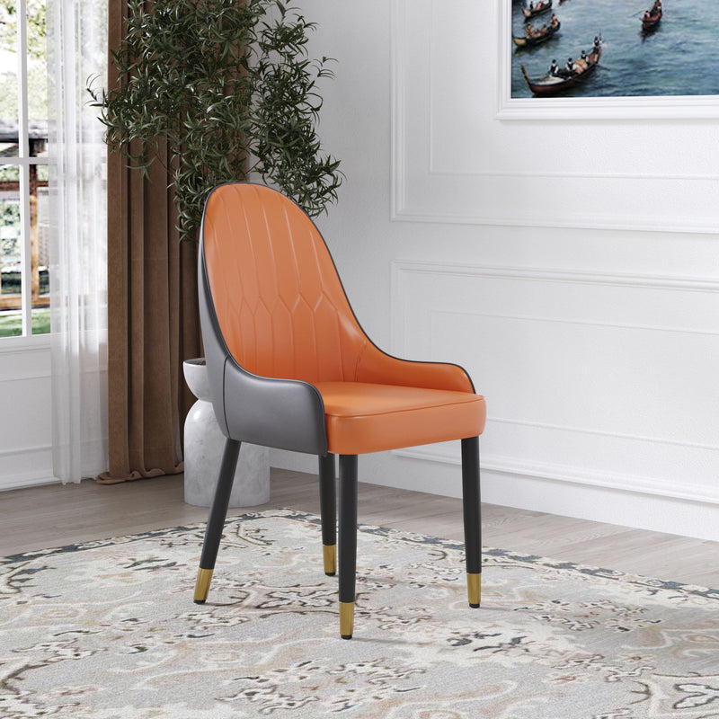 Modern Sponge-Filled Dining Chair, Solid Wood Metal Legs, Suitable For Restaurants, Living Rooms And Rooms (Set of 2)