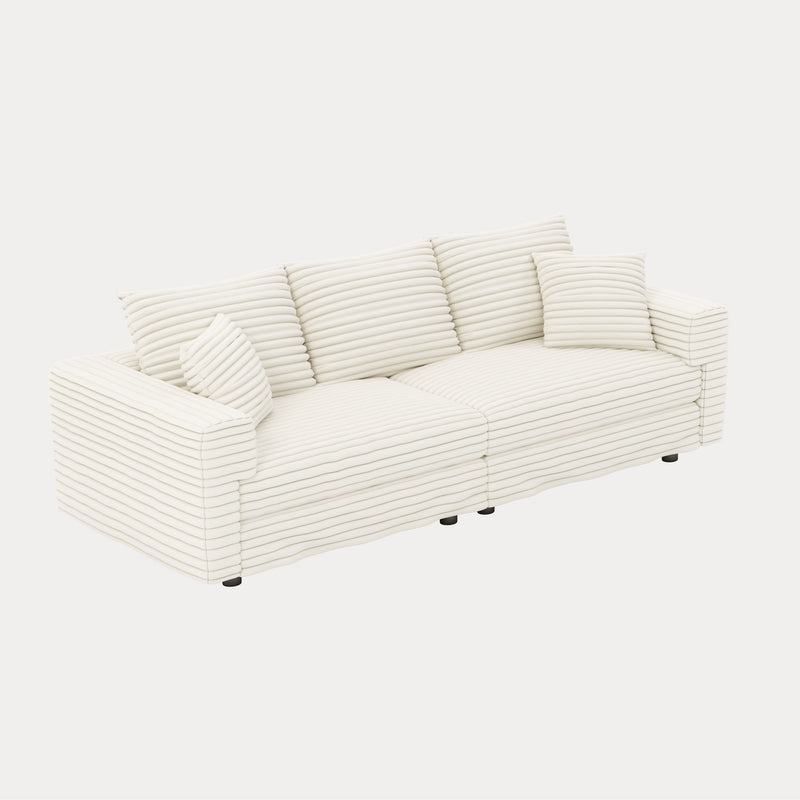 4 Seat Sofa, Modern Comfy Upholstered Sofa Cloud Couch, Deep Seat Couches With Soft Pillows