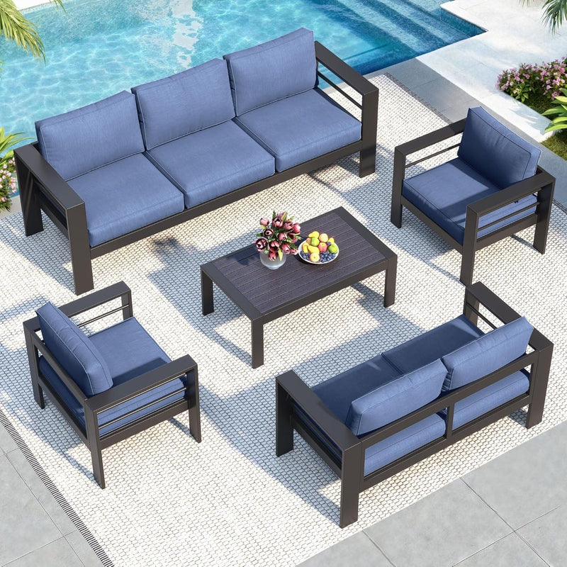 Outdoor Patio Set, All-Weather With Thick Cushions