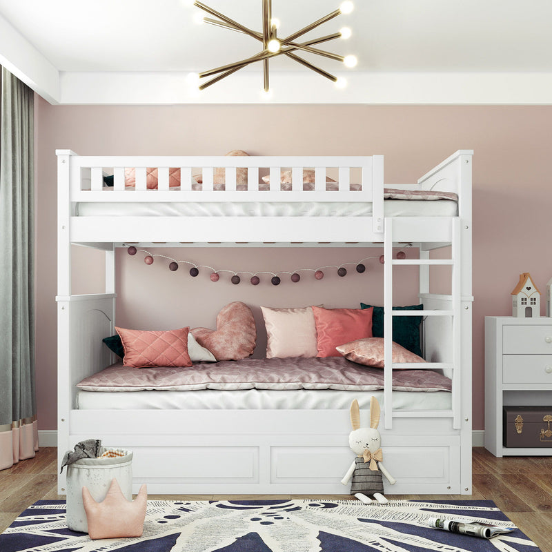 Bunk Bed With Twin Size Trundle, Guardrails