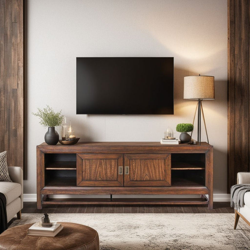 TV Stand Console, For TVs Up To 85", 2 Tone - Brown