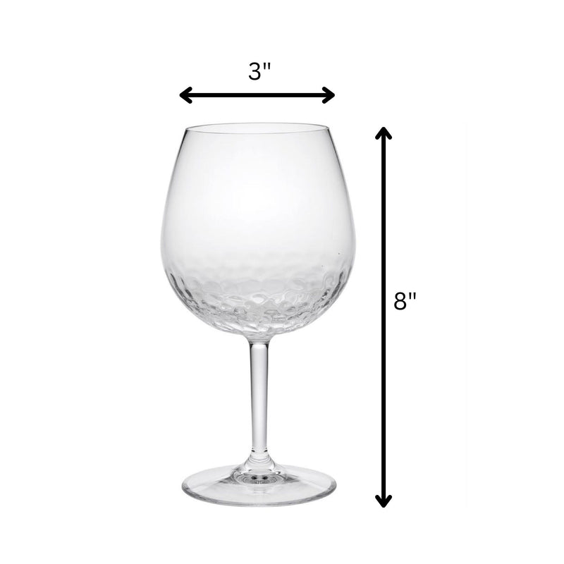 Tritan - Leadingware Unbreakable Wine Glass Set With Hammer Design Bpa Free Plastic, 22Oz - Clear