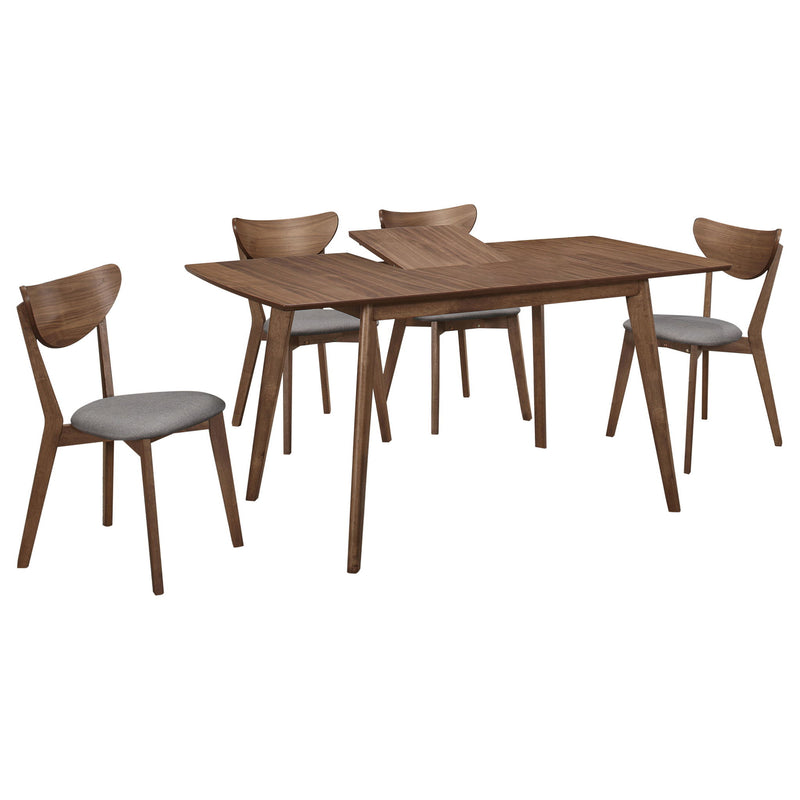 Shorna - 5 Piece Dining Set - Natural Walnut