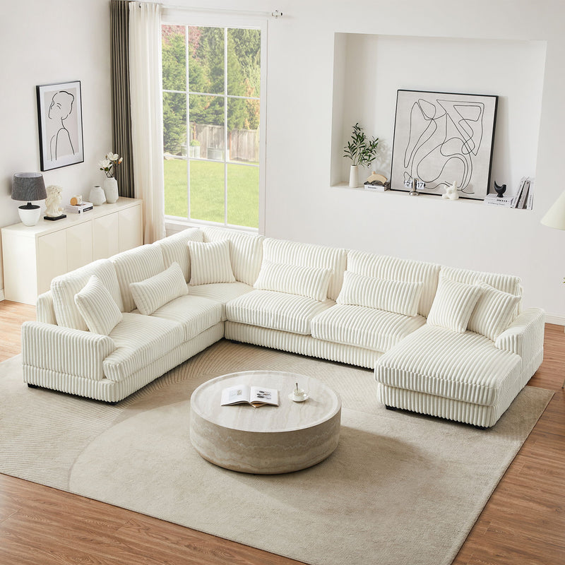 Oversized Sectional Sofa U - Shaped Sofa Couch Modern Sofa Upholstered In Soft With A Chaise Lounge For Living Room