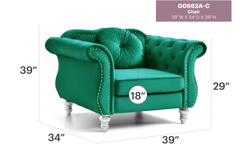 Chic Transitional Flared Arm Chair