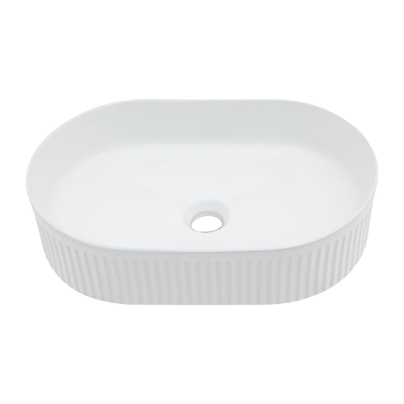 Vessel Oval Bathroom Sink - White