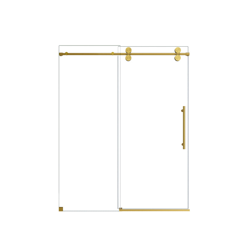 Frameless Single Sliding Shower Door With Clear Tempered Glass