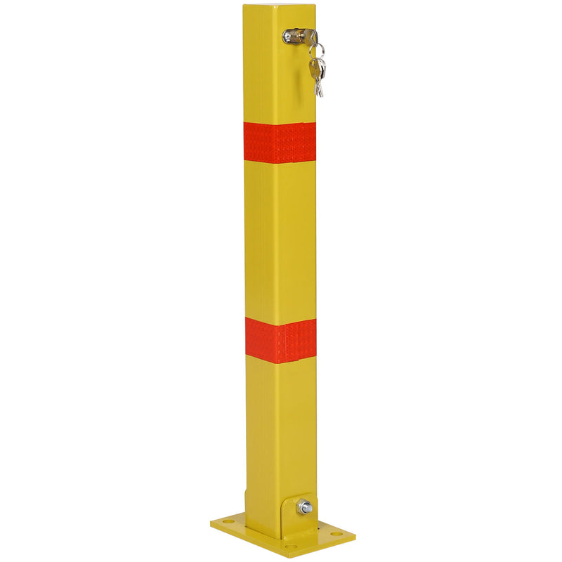 Square Parking Bollard Pole Barrier With Lock For Car Parking Protection And Home Garage Street Decor