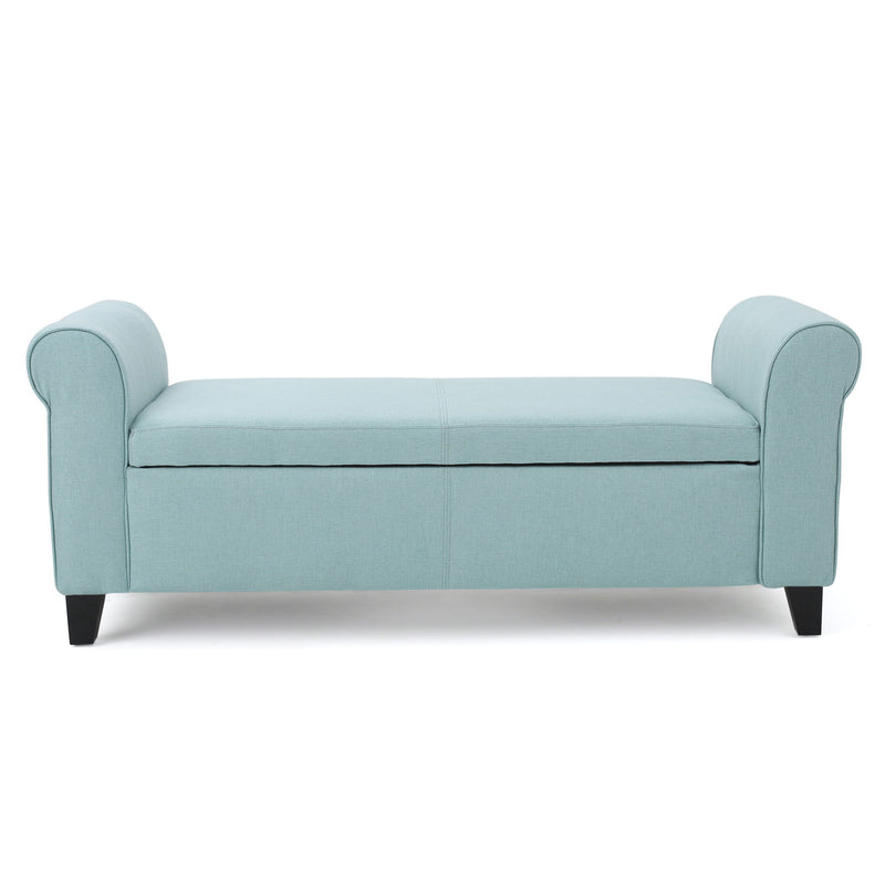 Hayes - Armed Storage Bench With Rolled Arms And Button Tufting