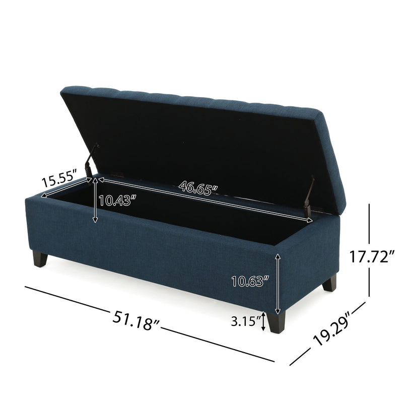 Upholstered Storage Ottoman Bench, Foot Rest For Bedroom