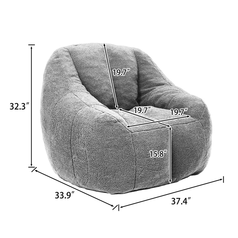 Comfy Bean Bag Chair With Memory Foam Filler, Tufted Soft