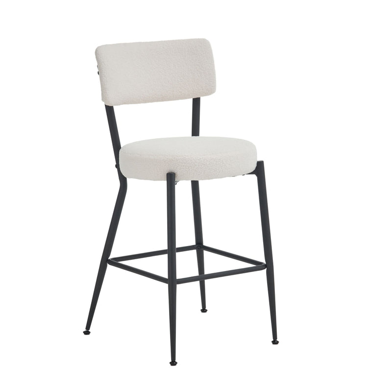 Modern Teddy Fabric Upholstered Bar Stools - Legs