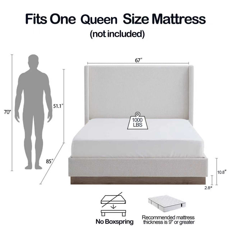 Hale - Upholstered Wingback Bed