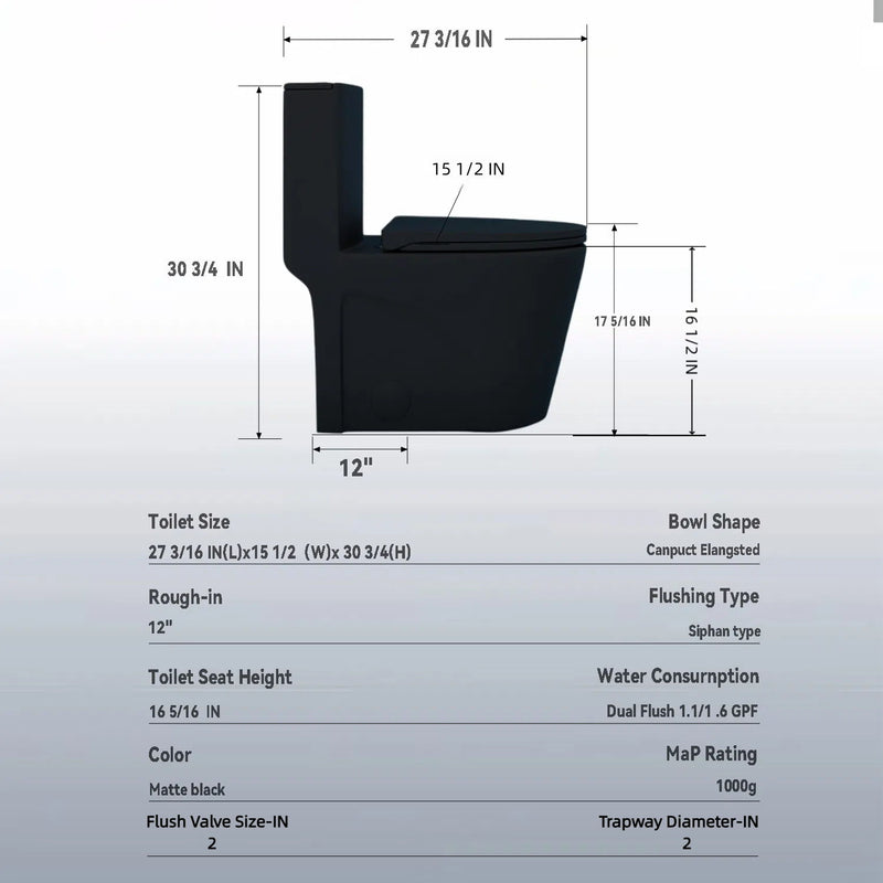 1 Piece Toilet With Tornado Flush, Dual Flush, And ADA Height Comfort Chair