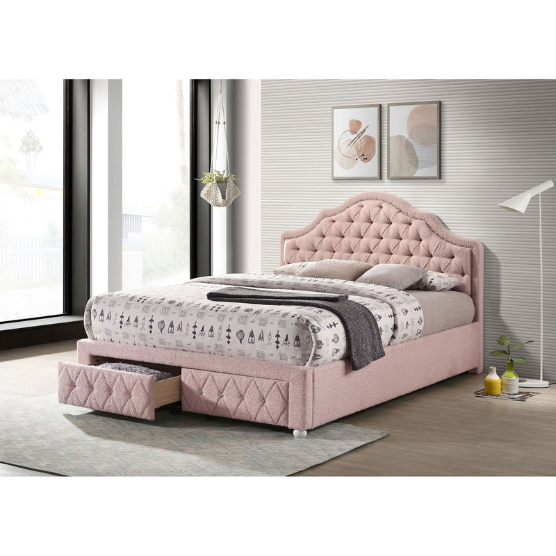 Robinette - Full Bed Upholstered Storage - Pink