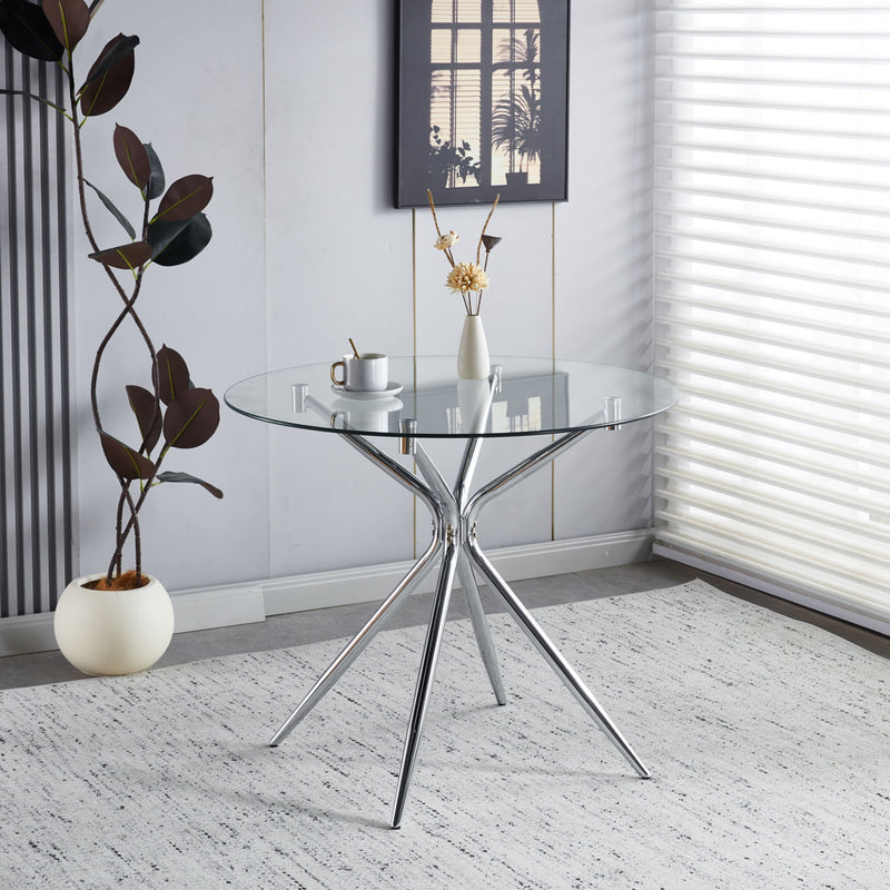 Compact Dining Table With Glass Top