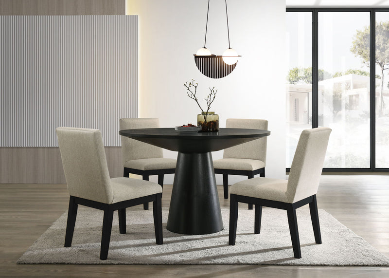 Jasper - Contemporary Round Dining Table With Finish Chairs