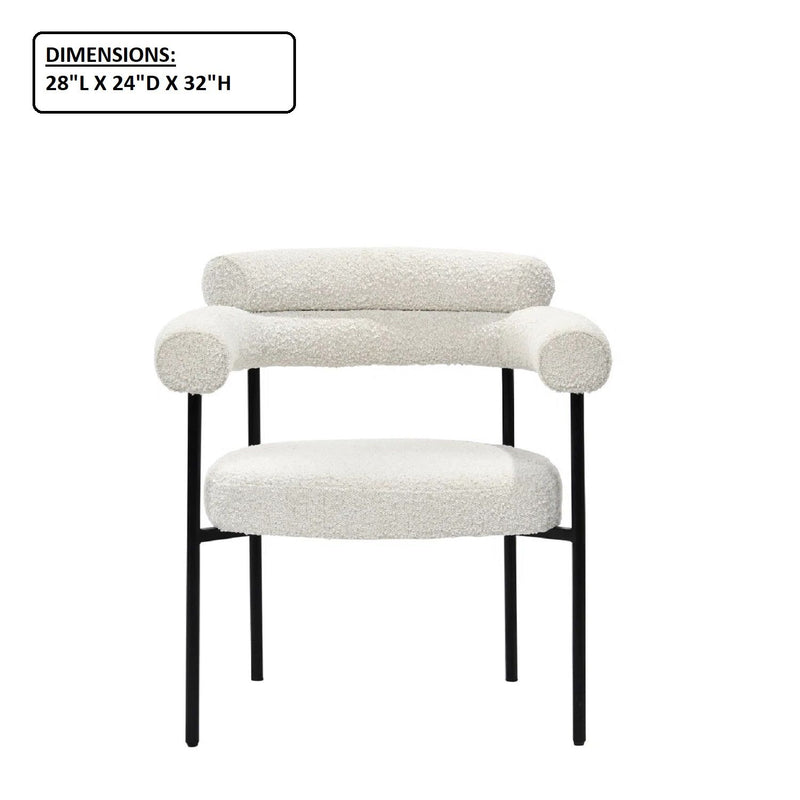 Upholstered Accent Dining Chairs With Armrests (Set of 2)