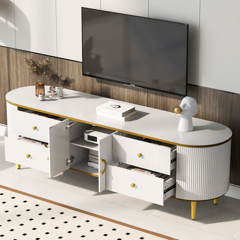 Modern TV Stand With 4 Drawers And 1 Cabinet