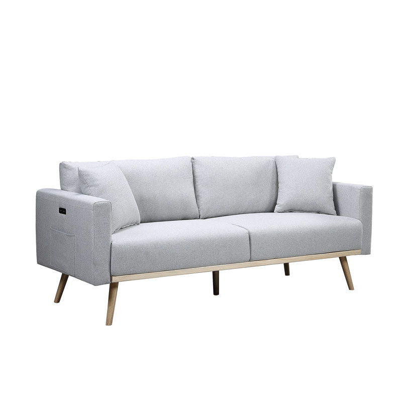 Easton - Fabric Sofa With USB Charging Ports Pockets And Pillows