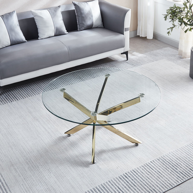 Modern Round Tempered Glass Table With Legs