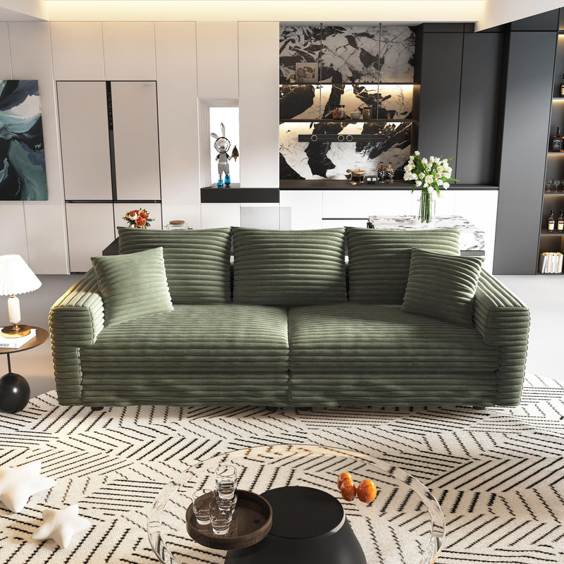 4 Seat Sofa, Modern Comfy Upholstered Sofa Cloud Couch, Deep Seat Couches With Soft Pillows