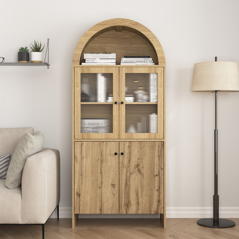 Modern Tech Inspired Dome Cabinet With LED Lighting