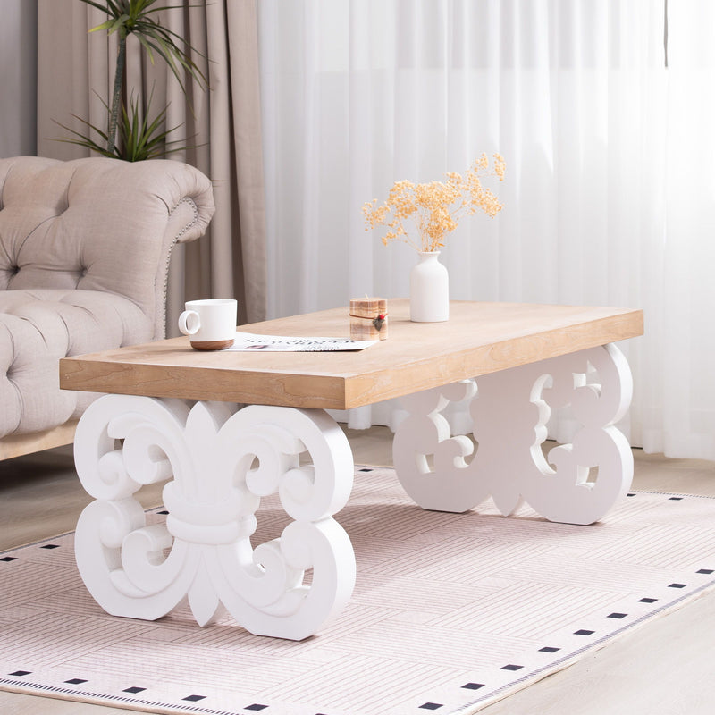 Ornate Scroll Base Coffee Table